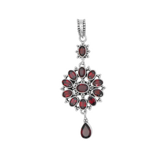 Sterling Silver Garnet Pendant SSP156