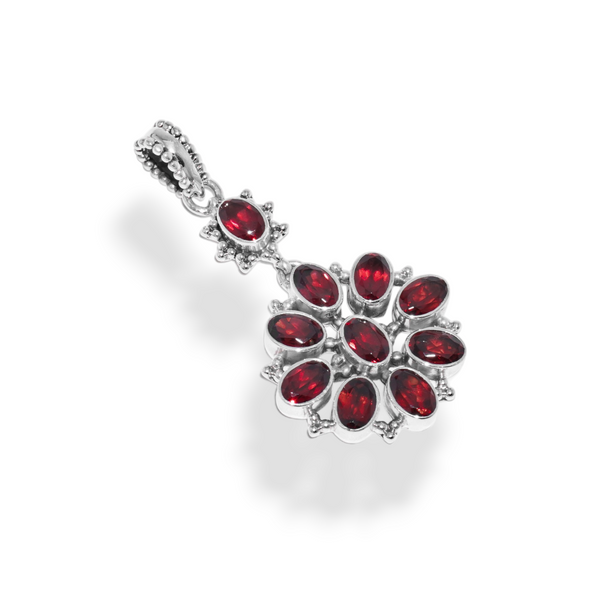 Sterling Silver Garnet Pendant SSP170