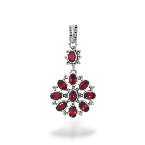 Sterling Silver Garnet Pendant SSP170
