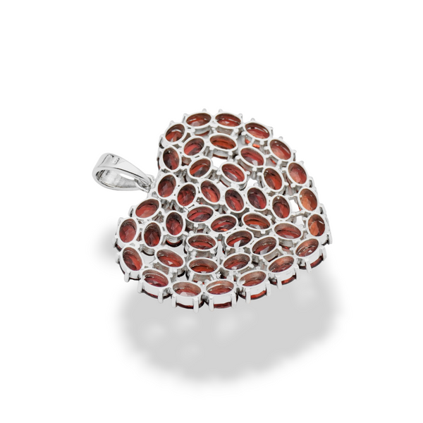 Sterling Silver Garnet Heart Pendant SSP197