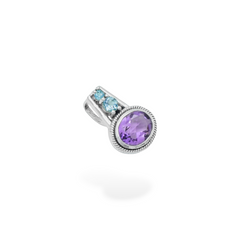 Sterling Silver Amethyst & Blue Topaz Pendant SSP200