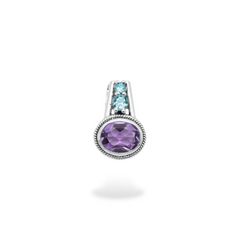 Sterling Silver Amethyst & Blue Topaz Pendant SSP200