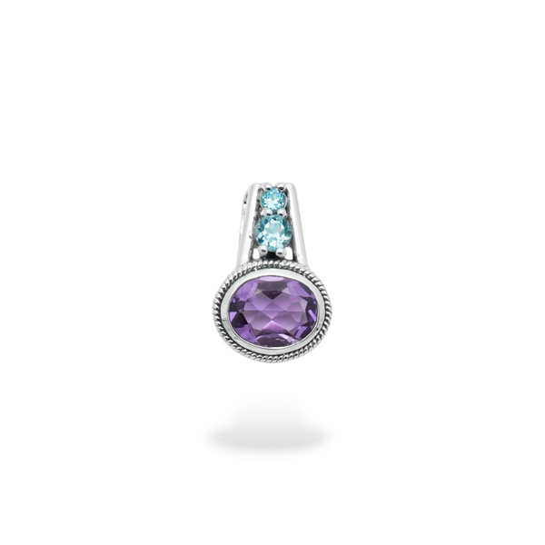 Sterling Silver Amethyst & Blue Topaz Pendant SSP200