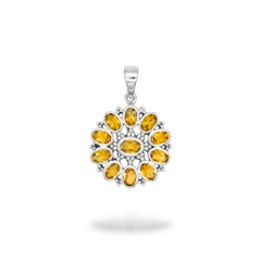 Sterling Silver Citrine Pendant SSP193