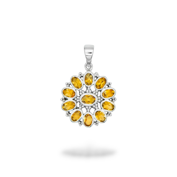 Sterling Silver Citrine Pendant SSP193