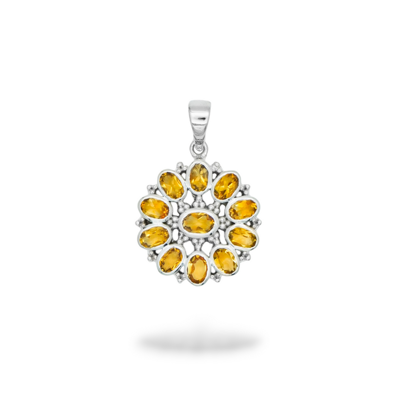 Sterling Silver Citrine Pendant SSP193
