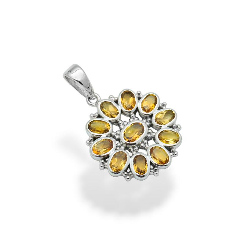 Sterling Silver Citrine Pendant SSP193
