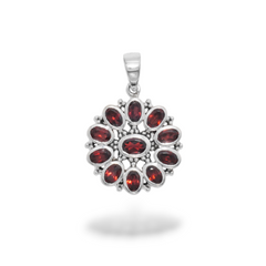 Sterling Silver Garnet Pendant SSP193