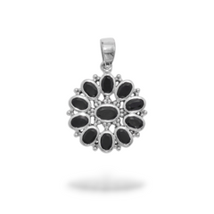 Sterling Silver Black Spinel Pendant SSP193
