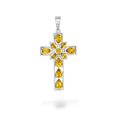 Sterling Silver Citrine Cross Pendant SSP201