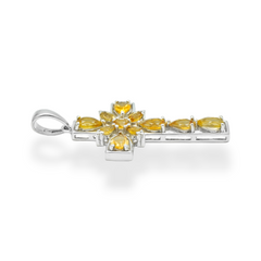 Sterling Silver Citrine Cross Pendant SSP201