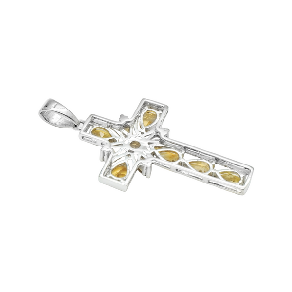 Sterling Silver Citrine Cross Pendant SSP201