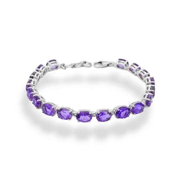 Sterling Silver Amethyst Bracelet SSBR82