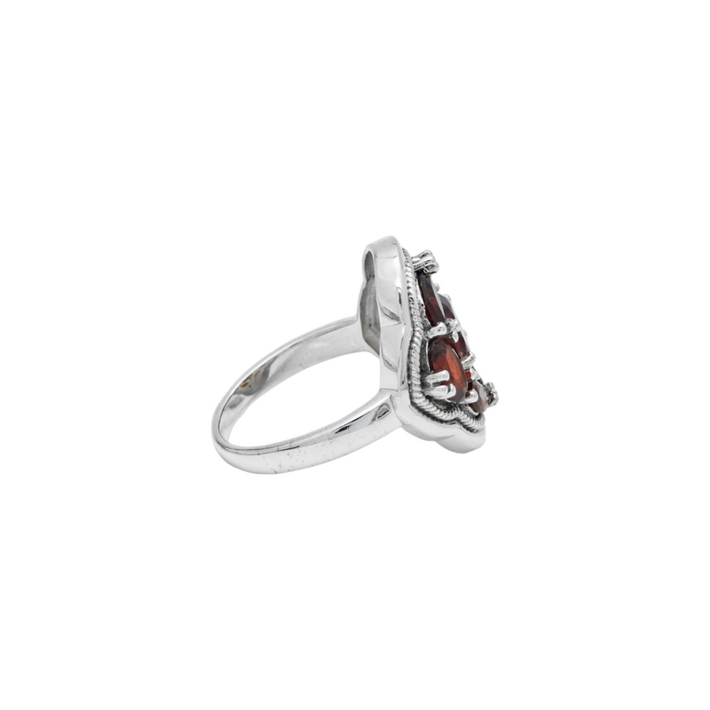 Sterling Silver Garnet Ring SSR323