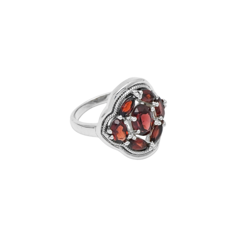 Sterling Silver Garnet Ring SSR323