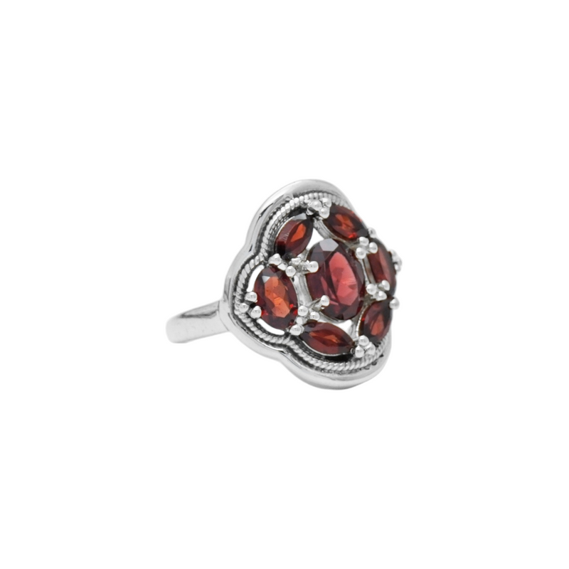 Sterling Silver Garnet Ring SSR323