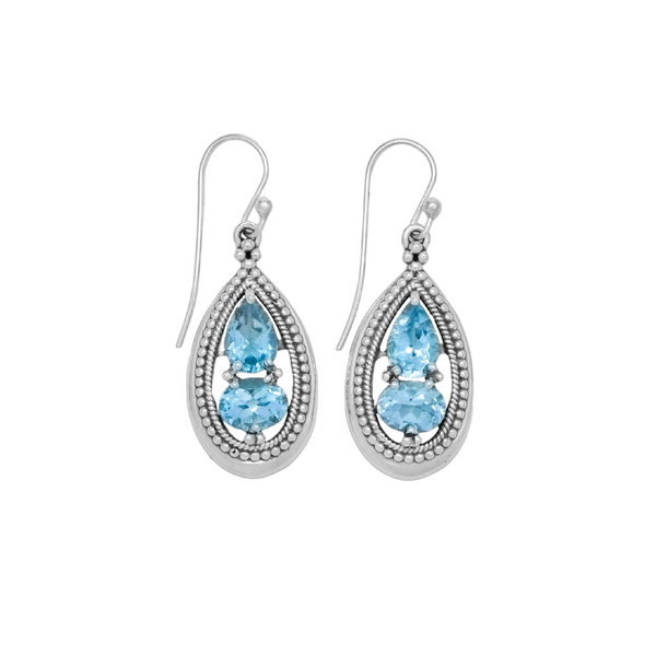 Sterling Silver Blue Topaz Earrings SSER198