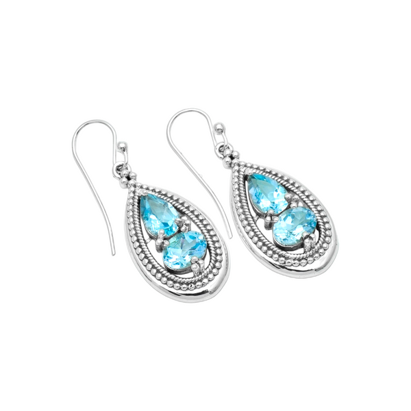 Sterling Silver Blue Topaz Earrings SSER198
