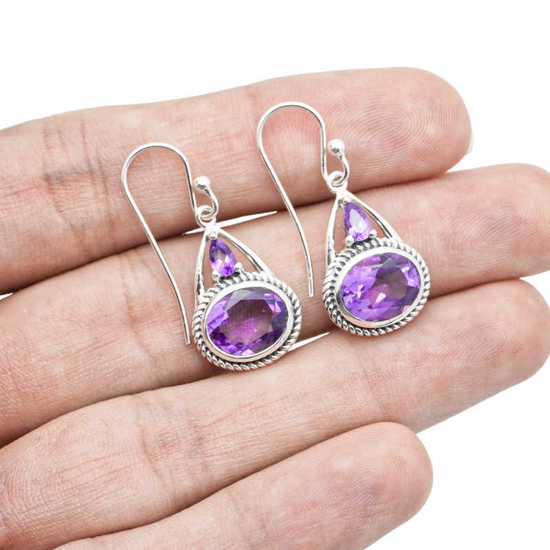Sterling Silver Amethyst Earrings SSER200