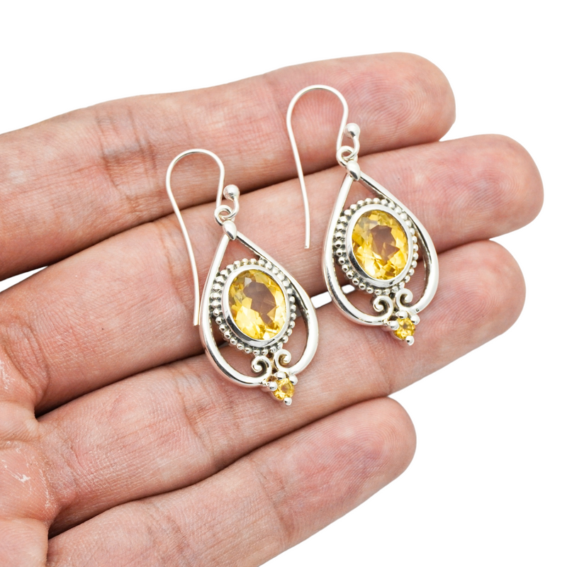 Sterling Silver Citrine Earrings SSER201