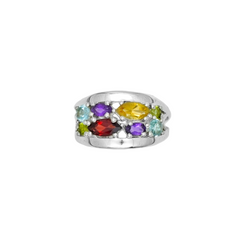 Sterling Silver Multi Gemstone Ring SSR318