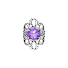Sterling Silver Amethyst Ring SSR319