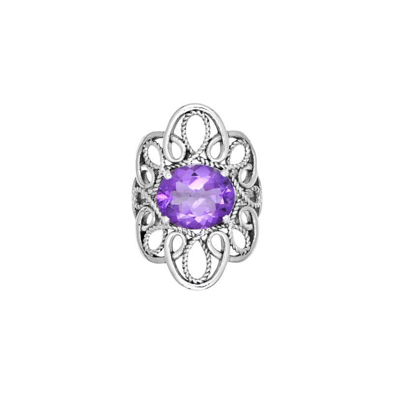 Sterling Silver Amethyst Ring SSR319