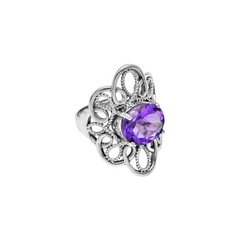 Sterling Silver Amethyst Ring SSR319