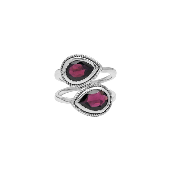 Sterling Silver Garnet Ring SSR322