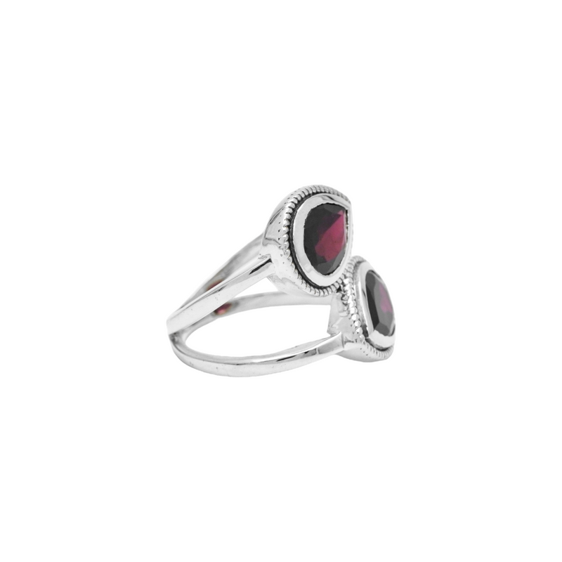 Sterling Silver Garnet Ring SSR322