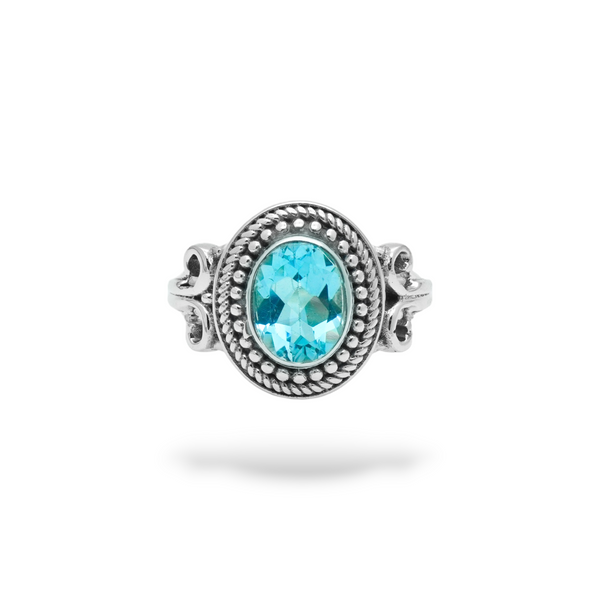 Sterling Silver Blue Topaz Ring SSR327