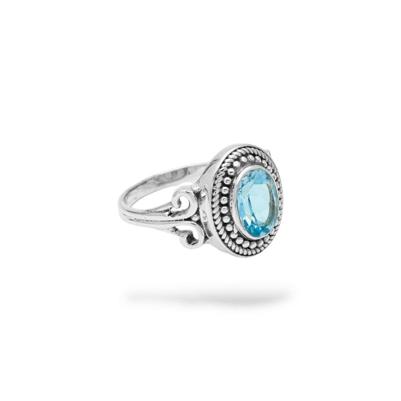 Sterling Silver Blue Topaz Ring SSR327
