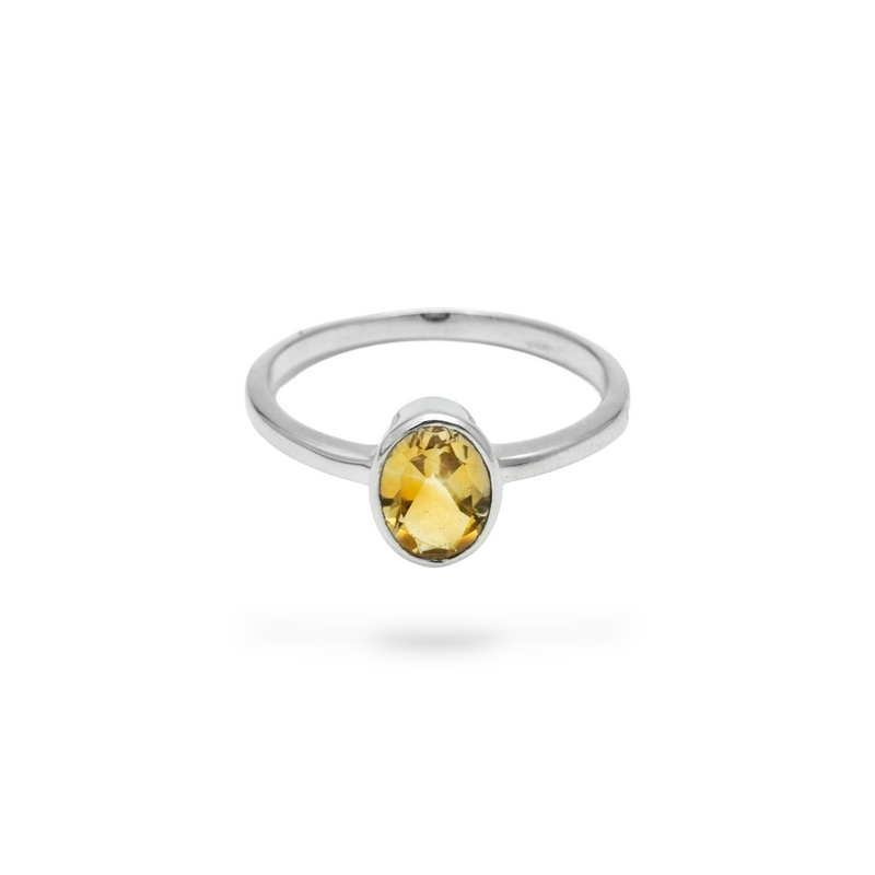Sterling Silver Citrine Ring SSR195