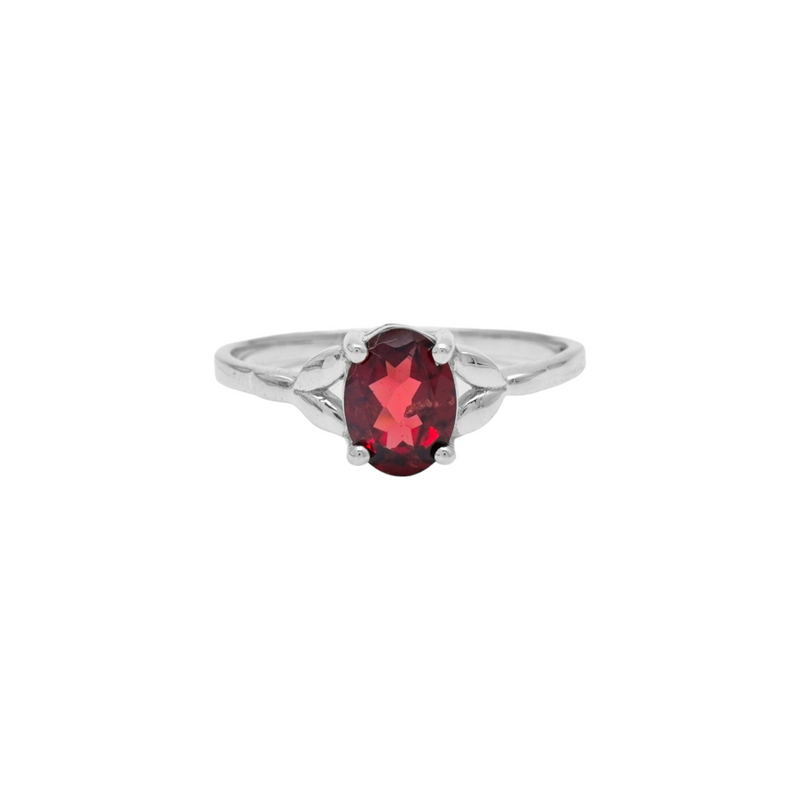 Sterling Silver Garnet Ring SSR326