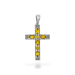 Sterling Silver Citrine Cross Pendant SSP198