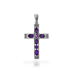 Sterling Silver Amethyst Cross Pendant SSP198