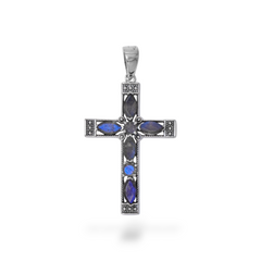 Sterling Silver Labradorite Cross Pendant SSP198