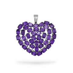 Sterling Silver Amethyst Heart Pendant SSP197