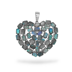 Sterling Silver Labradorite Heart Pendant SSP197