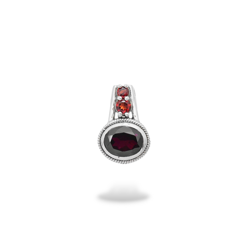 Sterling Silver Garnet Pendant SSP200