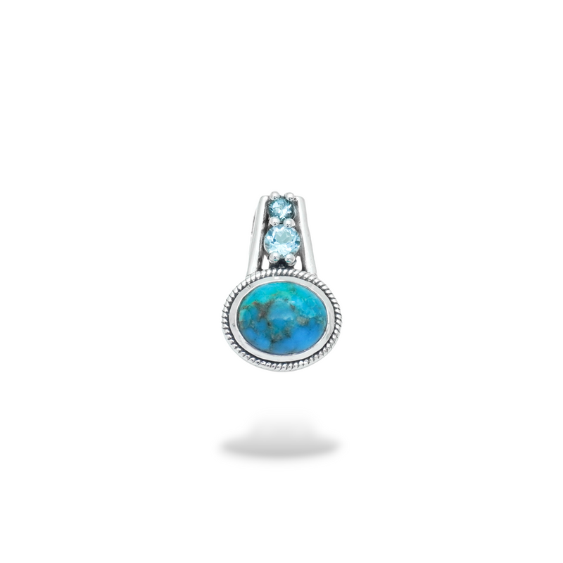 Sterling Silver Turquoise & Blue Topaz Pendant SSP200