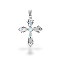 Sterling Silver Moonstone Cross Pendant SSP199