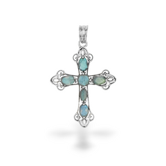 Sterling Silver Labradorite Cross Pendant SSP199