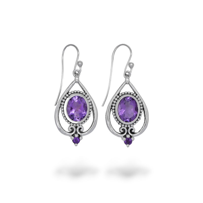 Sterling Silver Amethyst Earrings SSER201