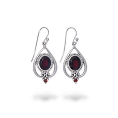Sterling Silver Garnet Earrings SSER201