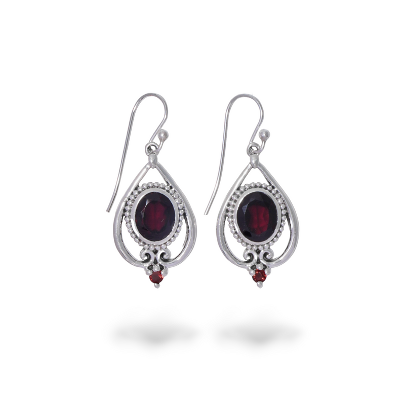 Sterling Silver Garnet Earrings SSER201