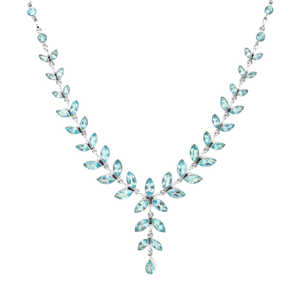 Sterling Silver Blue Topaz Necklace SSN10