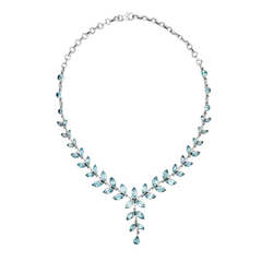 Sterling Silver Blue Topaz Necklace SSN10