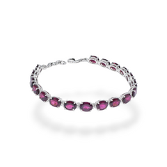 Sterling Silver Garnet Bracelet SSBR82