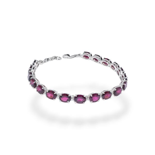 Sterling Silver Garnet Bracelet SSBR82